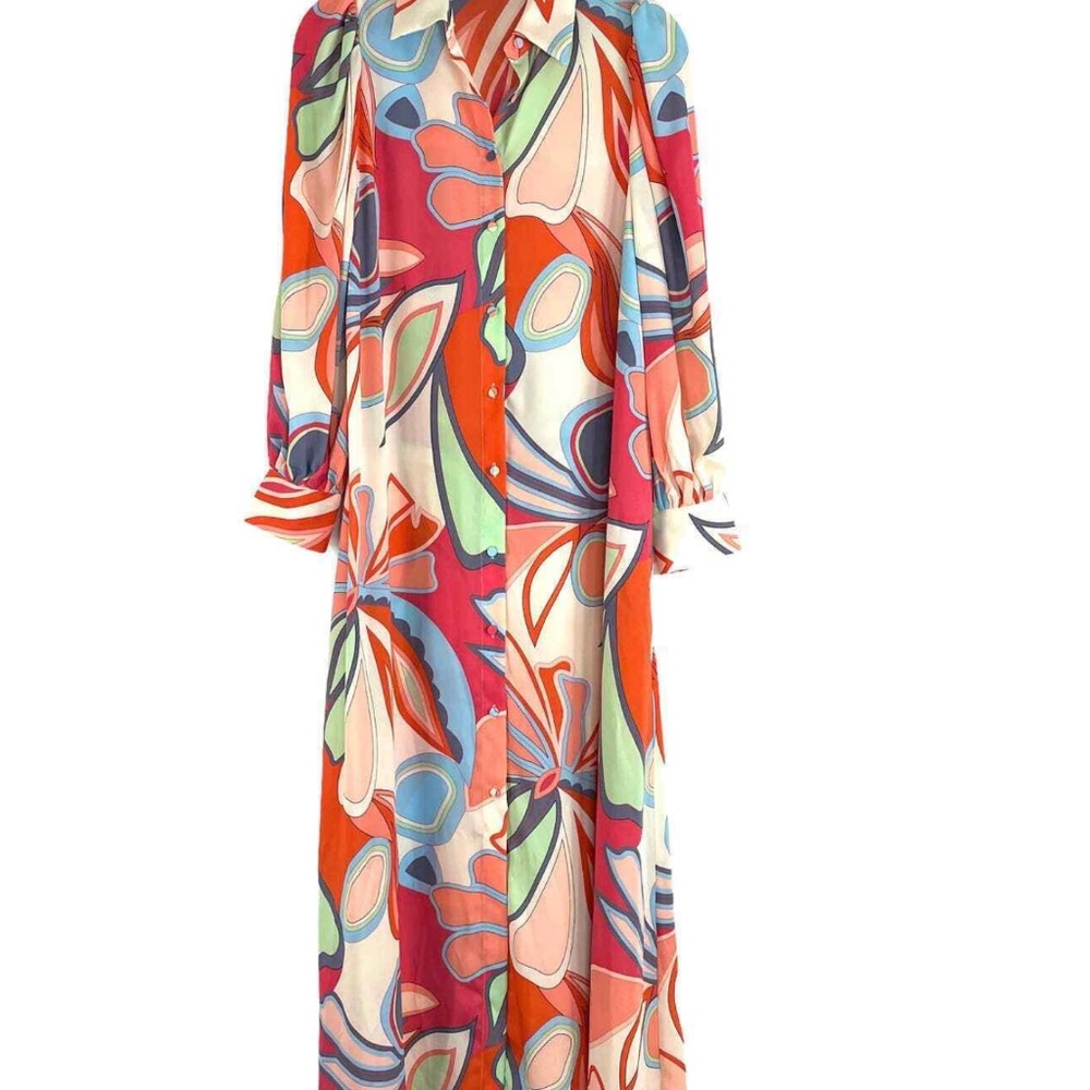 Alexis for target psychedelic maxi floral long sleeve robe dress
